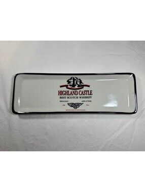 Highland Castle Best Scotch Whiskey Ceramic Tray Valet Dish Barware Decor 12”x4”